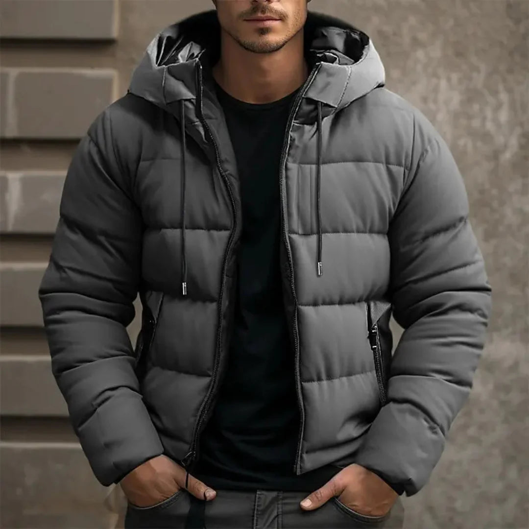 Herren Puffer Winter Reißverschluss Jacke | Kapuze