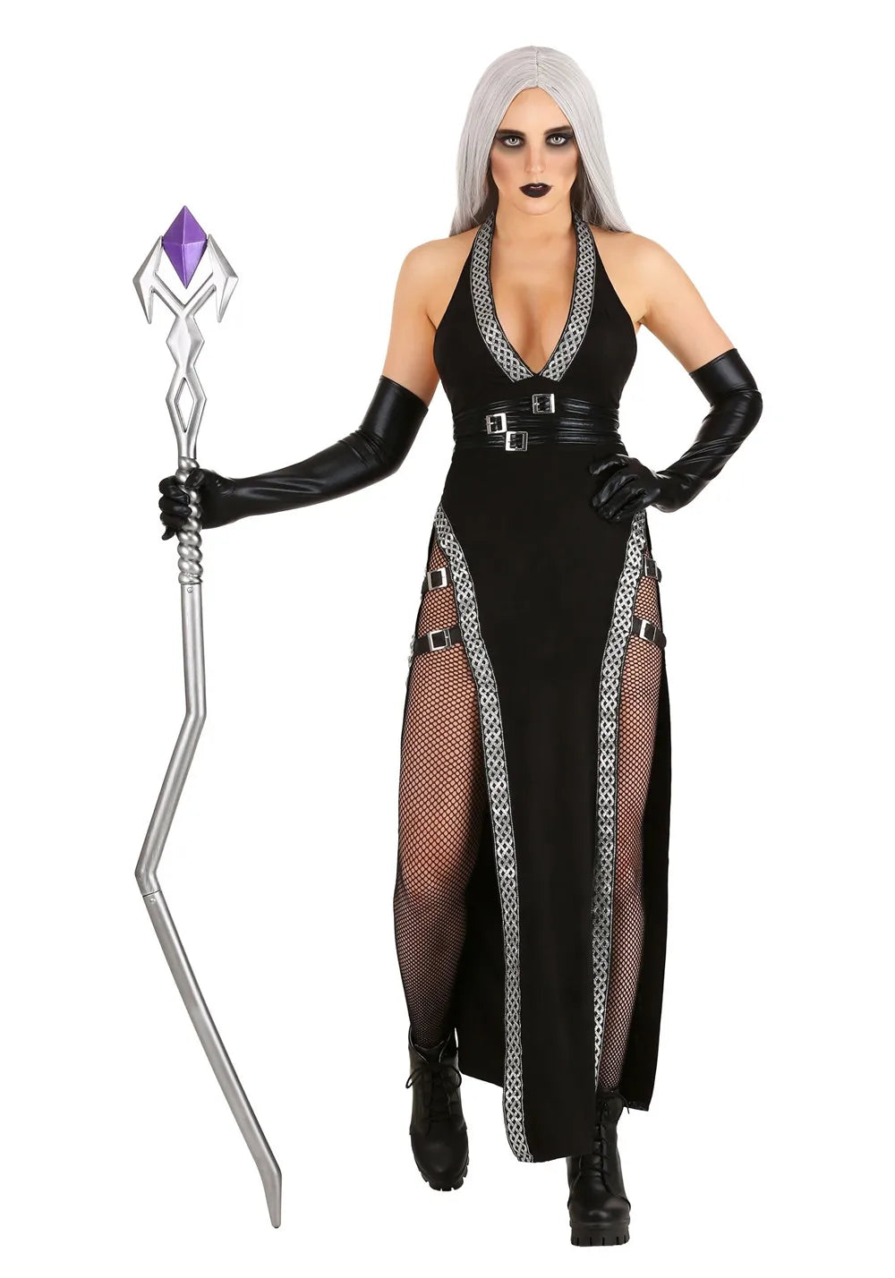 Gotische Hexe Halloween Kostüm Kleid | Maxi