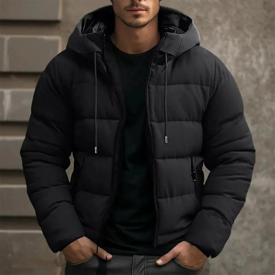 Herren Puffer Winter Reißverschluss Jacke | Kapuze