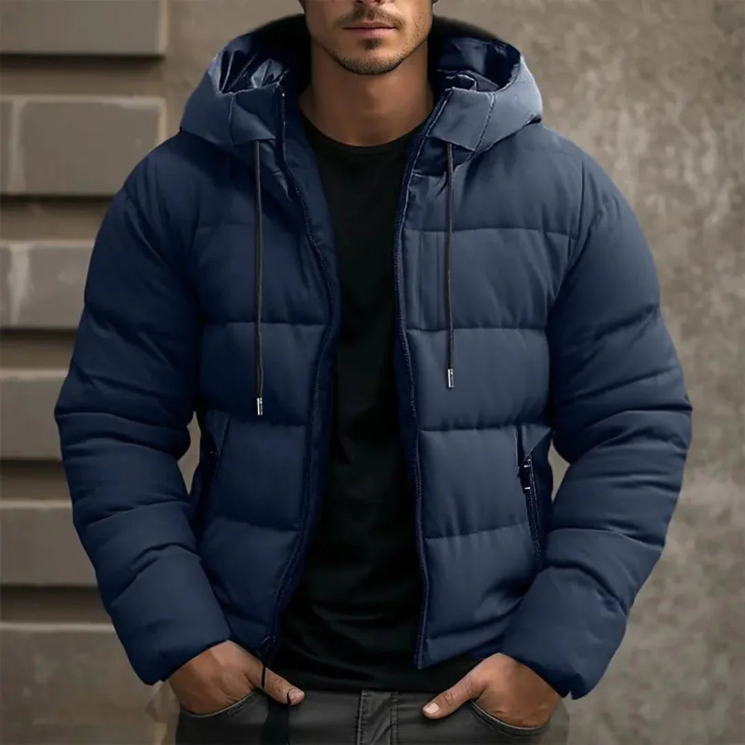 Herren Puffer Winter Reißverschluss Jacke | Kapuze
