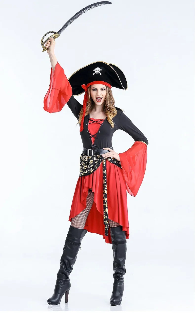 Piratenkapitän Halloween Kostüm Kleid | Midi