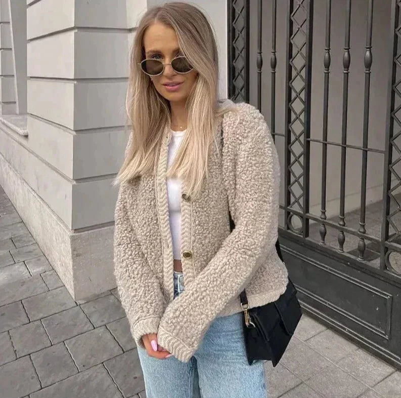 Moderne Damen-Teddy-Mantel | Lässig