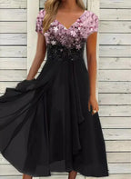 Marigon | Damen Hochzeit Abendkleid mit Glitzer | Maxi