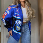 Paulia | Damen Übergroße Bikerjacke | Kapuze