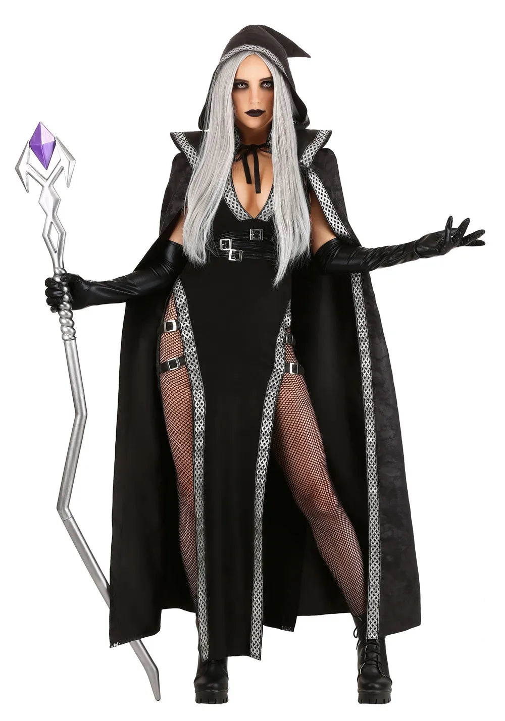Gotische Hexe Halloween Kostüm Kleid | Maxi