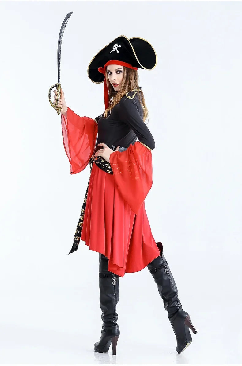 Piratenkapitän Halloween Kostüm Kleid | Midi