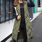 Steppweste Damen mit Kapuze | Lang