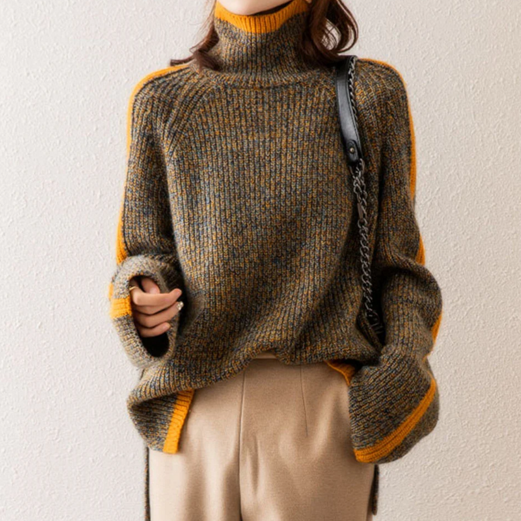 Breseis | Norweger Strickpullover Damen | Braun