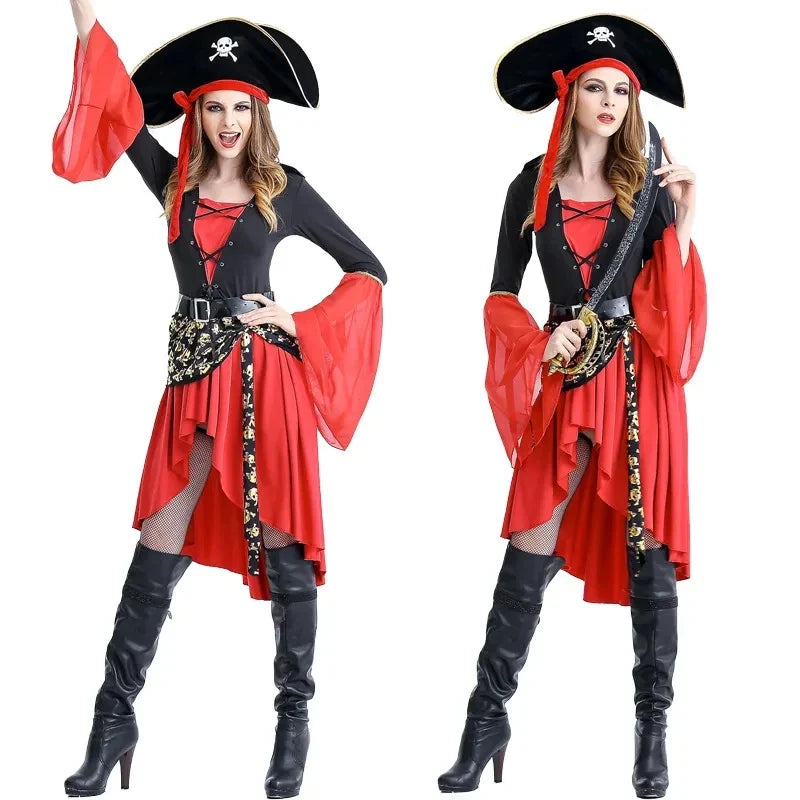 Piratenkapitän Halloween Kostüm Kleid | Midi