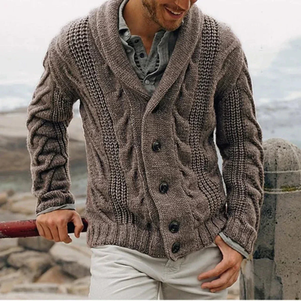 Herren Langarm Warme Strick Strickjacke | Winter