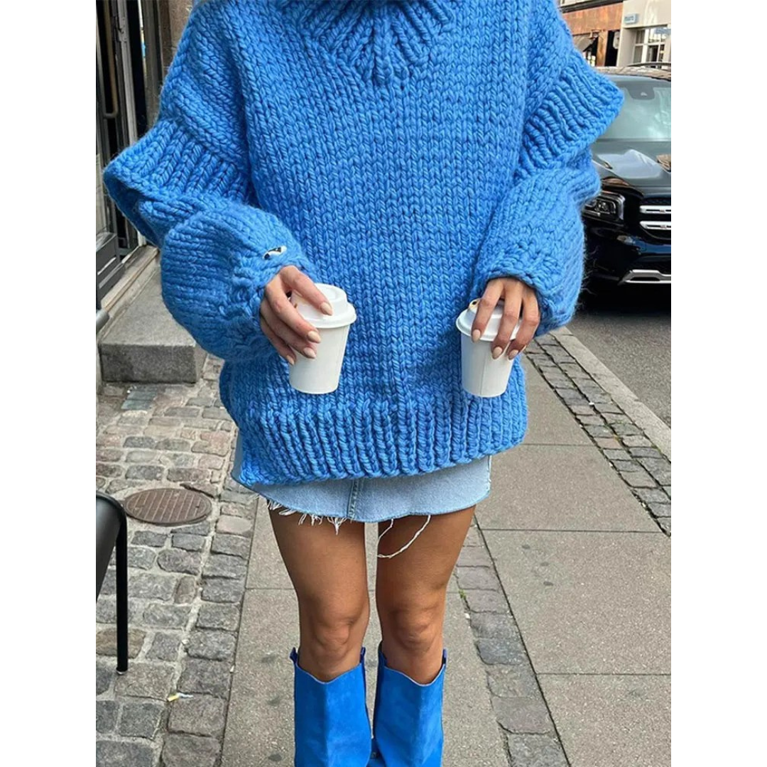 Erenabaji | Damen Übergroßer Strickpullover | Warm 