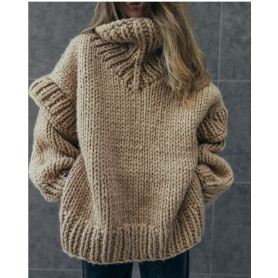 Erenabaji | Damen Übergroßer Strickpullover | Warm 