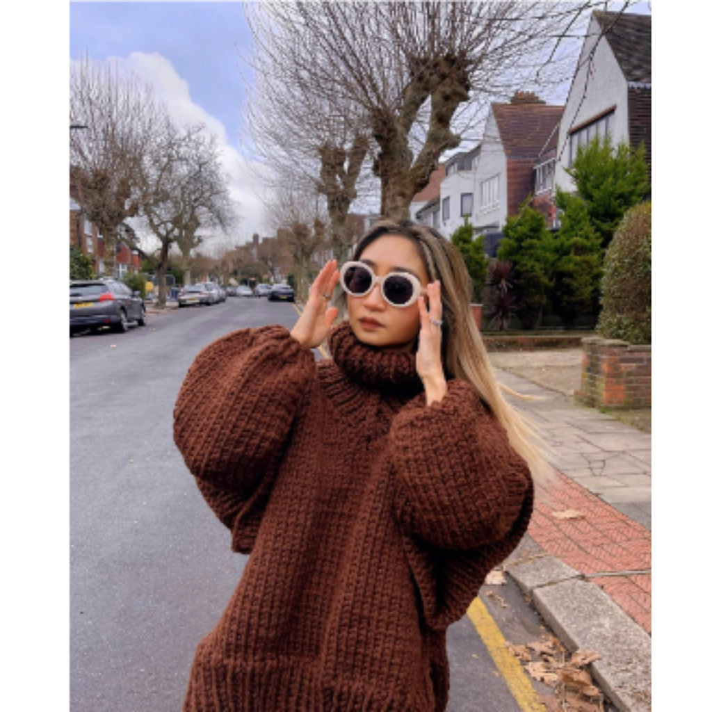 Erenabaji | Damen Übergroßer Strickpullover | Warm 