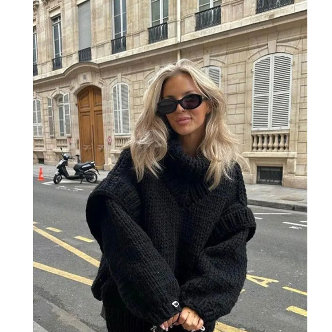 Erenabaji | Damen Übergroßer Strickpullover | Warm 