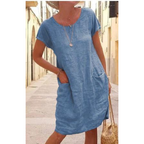Ricarda | Einfarbiges Rundhals-Kleid