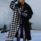 Aya | Langer Damenmantel mit stylischen Mustern, aus Stoff