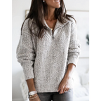 Rosgina | Warmer Winterpullover Damen | Reißverschluss