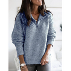 Rosgina | Warmer Winterpullover Damen | Reißverschluss