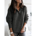 Rosgina | Warmer Winterpullover Damen | Reißverschluss