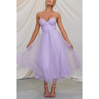 Damen Modernes Spaghettiträgern-Kleid | Maxi