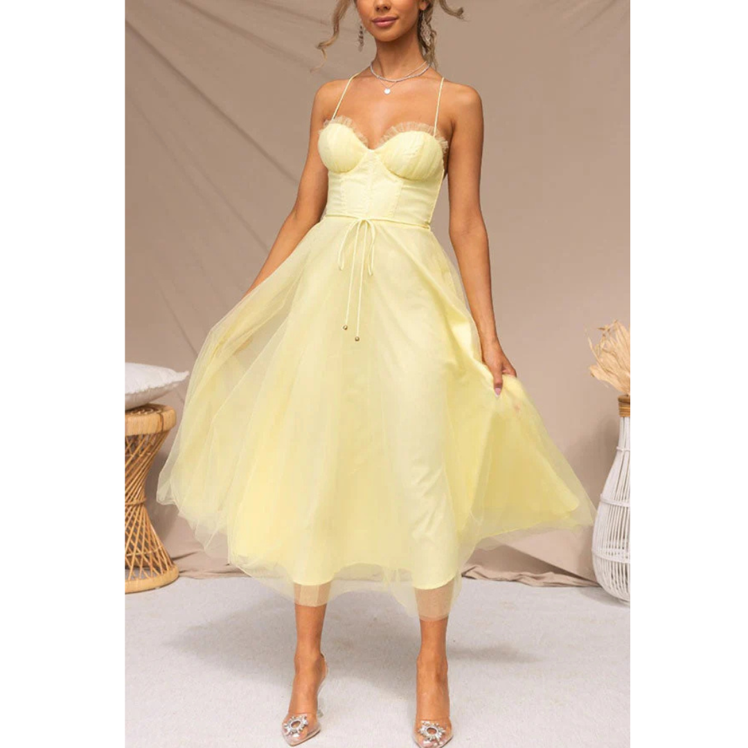 Damen Modernes Spaghettiträgern-Kleid | Maxi