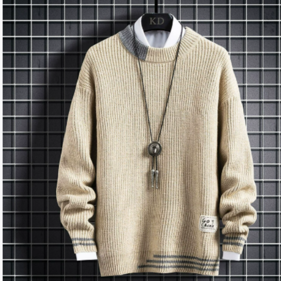 Herren Langarm Warmer Strickpullover | Winter