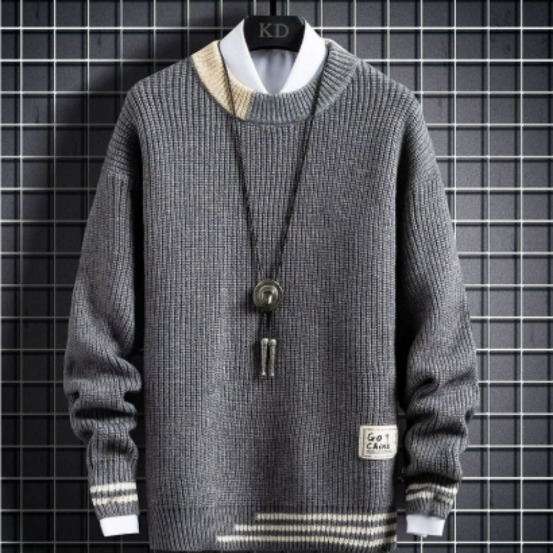 Herren Langarm Warmer Strickpullover | Winter