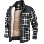 Kariertes Lässig Winterjacke Herren | Warm