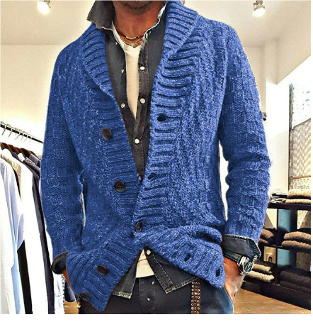Sigismund | Herren Knopf Daunen Strickjacke | Strick