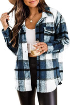 Damen Langarm Warme Hemdjacke | Knopf Daunen