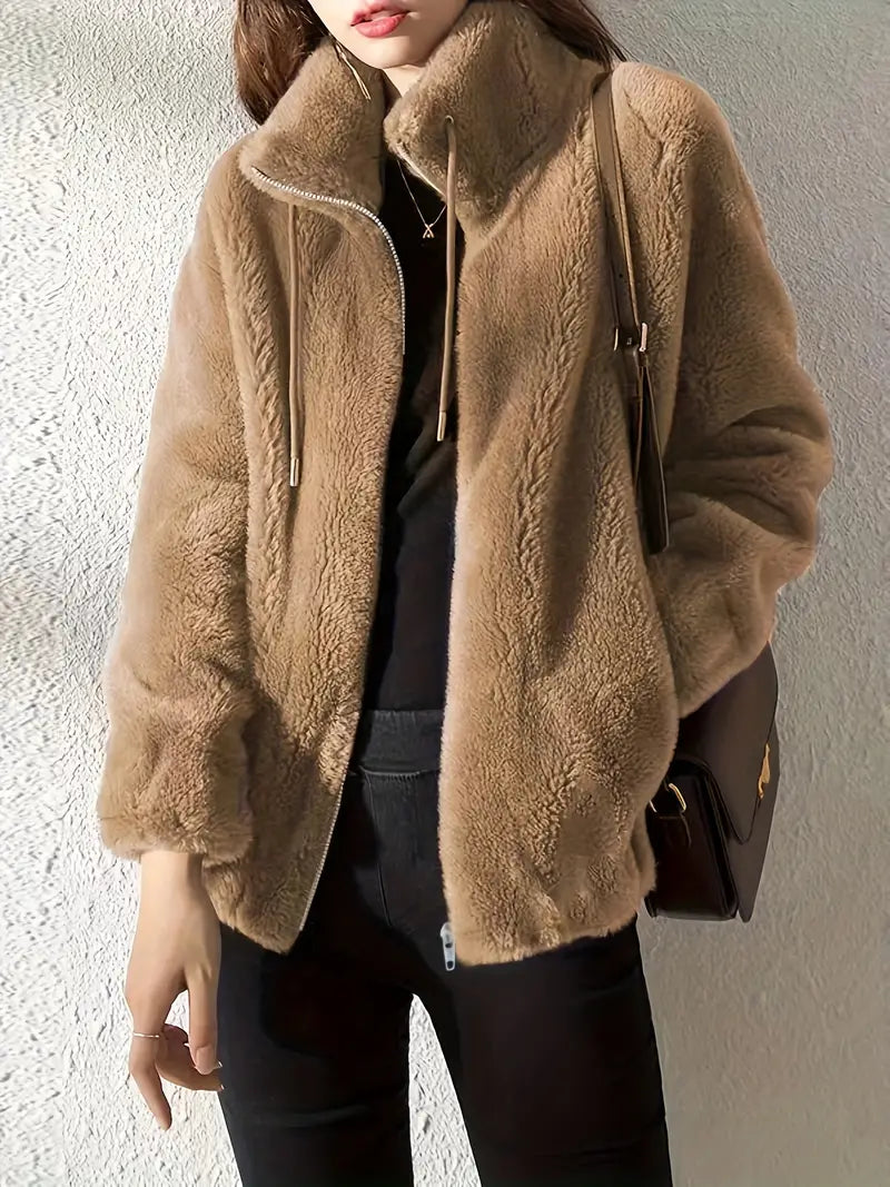 Damen Modischer Teddymantel | Warm