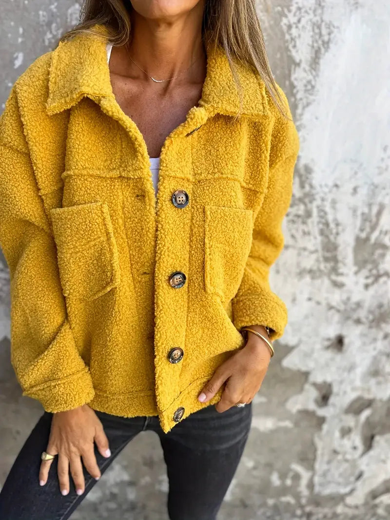 Langärmeliger Damen-Teddy-Mantel | Lässig