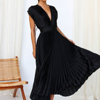 Kasimir | Damen Modernes V-Ausschnitt Kleid | Ärmellos