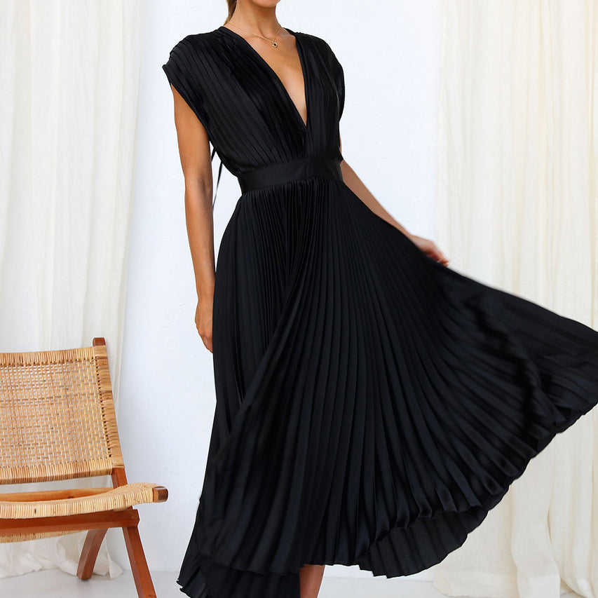 Kasimir | Damen Modernes V-Ausschnitt Kleid | Ärmellos