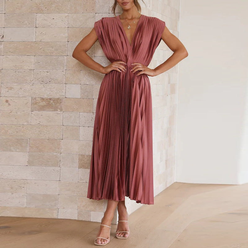 Kasimir | Damen Modernes V-Ausschnitt Kleid | Ärmellos