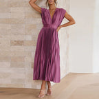 Kasimir | Damen Modernes V-Ausschnitt Kleid | Ärmellos