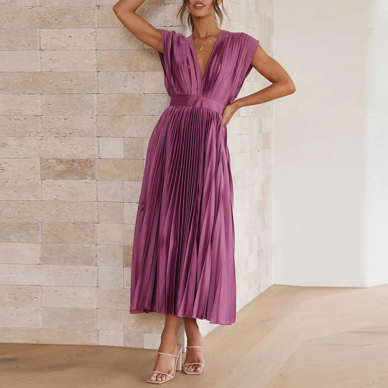 Kasimir | Damen Modernes V-Ausschnitt Kleid | Ärmellos