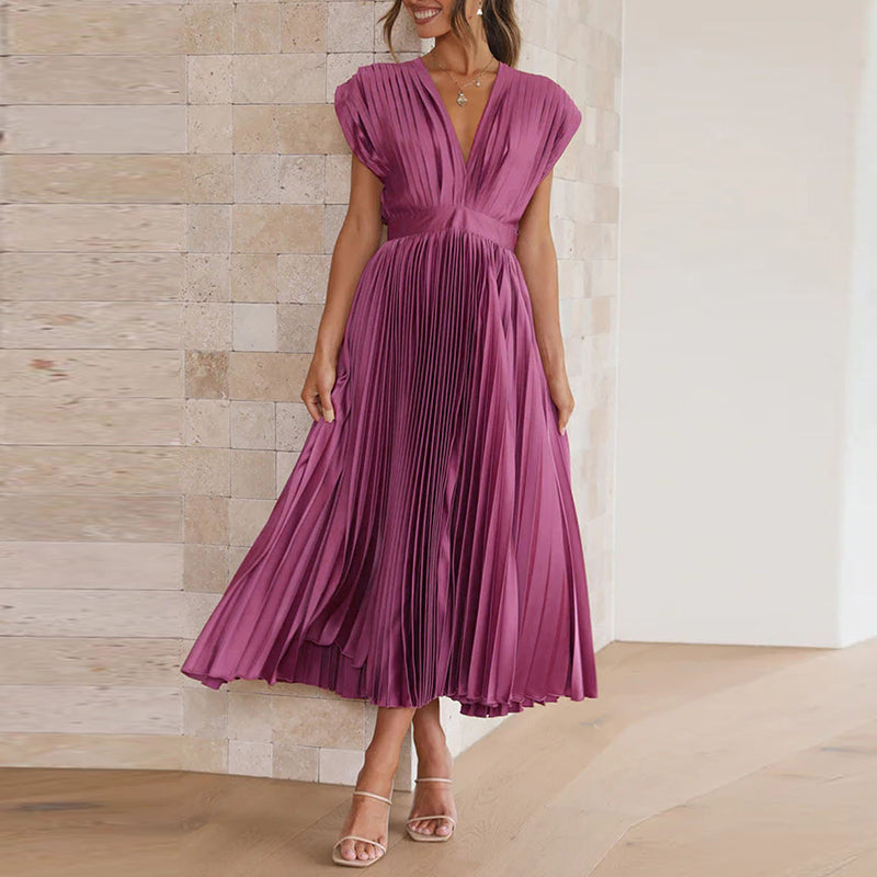 Kasimir | Damen Modernes V-Ausschnitt Kleid | Ärmellos