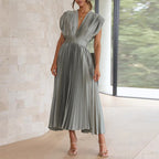 Kasimir | Damen Modernes V-Ausschnitt Kleid | Ärmellos