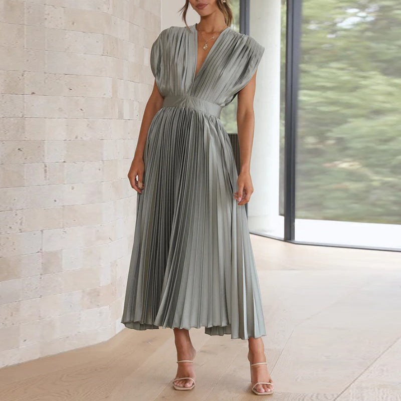 Kasimir | Damen Modernes V-Ausschnitt Kleid | Ärmellos