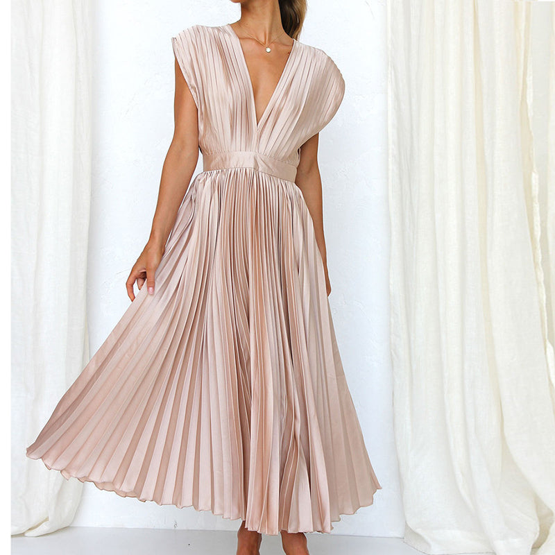Kasimir | Damen Modernes V-Ausschnitt Kleid | Ärmellos