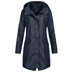 Damen Lange Regenjacke | Windsicher