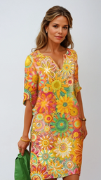 Hannah Kleid | V-Ausschnitt &amp; Blau | Zeitlose Moderne | Bequeme Passform | Vielseitiger Stil