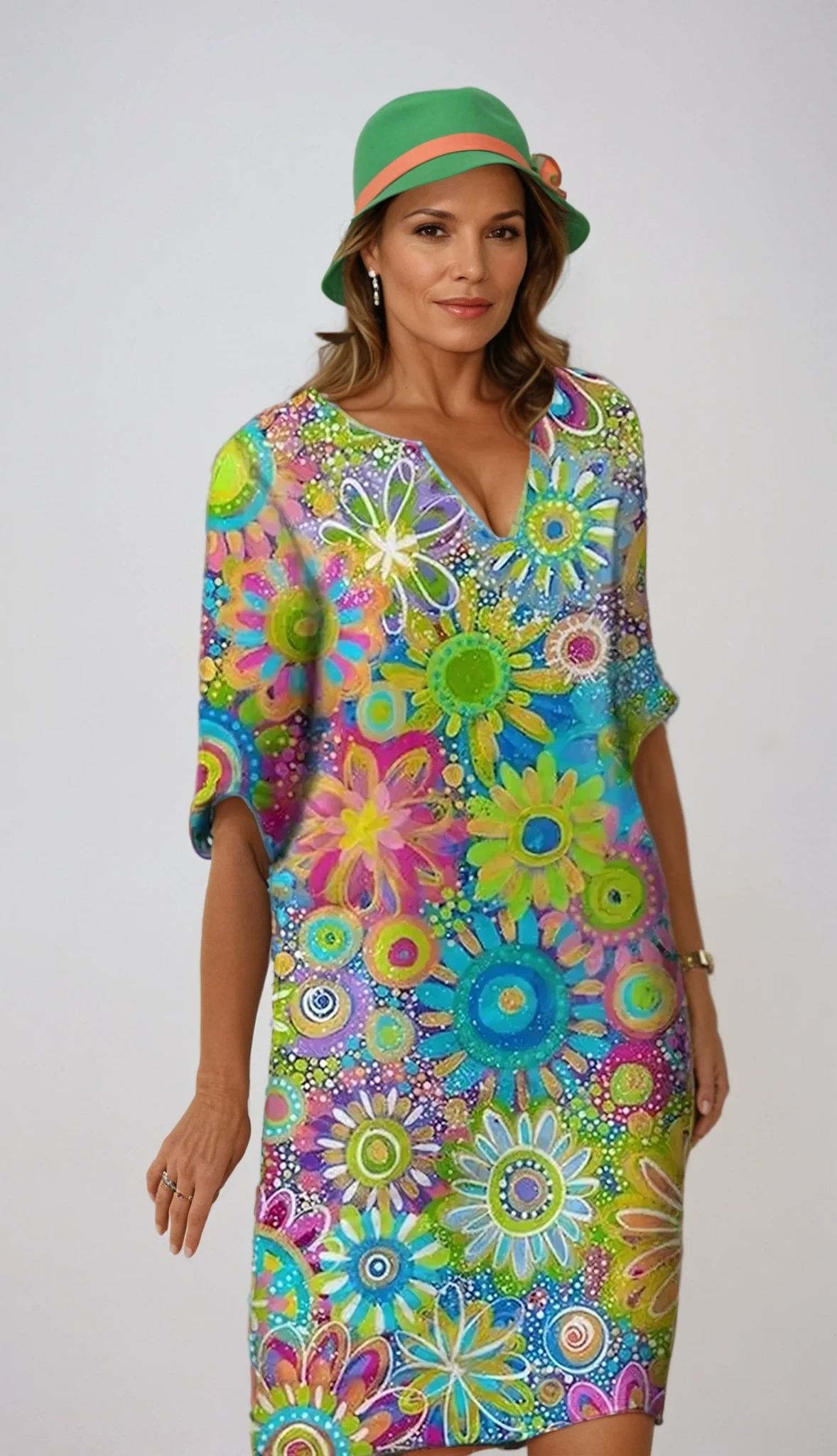 Hannah Kleid | V-Ausschnitt &amp; Blau | Zeitlose Moderne | Bequeme Passform | Vielseitiger Stil