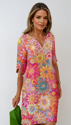 Hannah Kleid | V-Ausschnitt &amp; Blau | Zeitlose Moderne | Bequeme Passform | Vielseitiger Stil