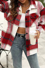 Damen Langarm Warme Hemdjacke | Knopf Daunen