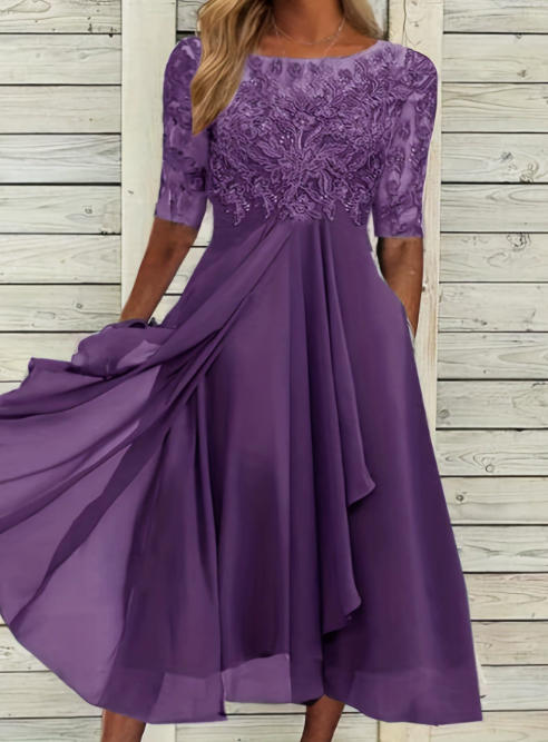 Festliche Hochzeit Abendkleid Damen | Midikleid