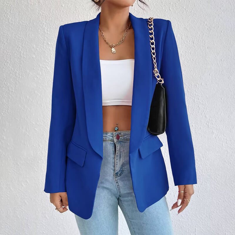 Damen Langarm Offene Front Blazer | Moderne