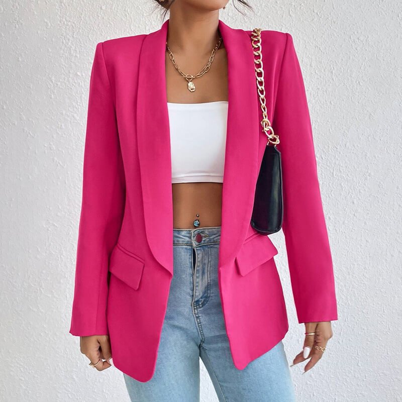 Damen Langarm Offene Front Blazer | Moderne