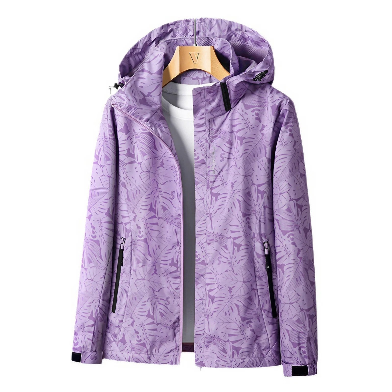 Damen Kapuze Bedruckte Jacke | Langarm